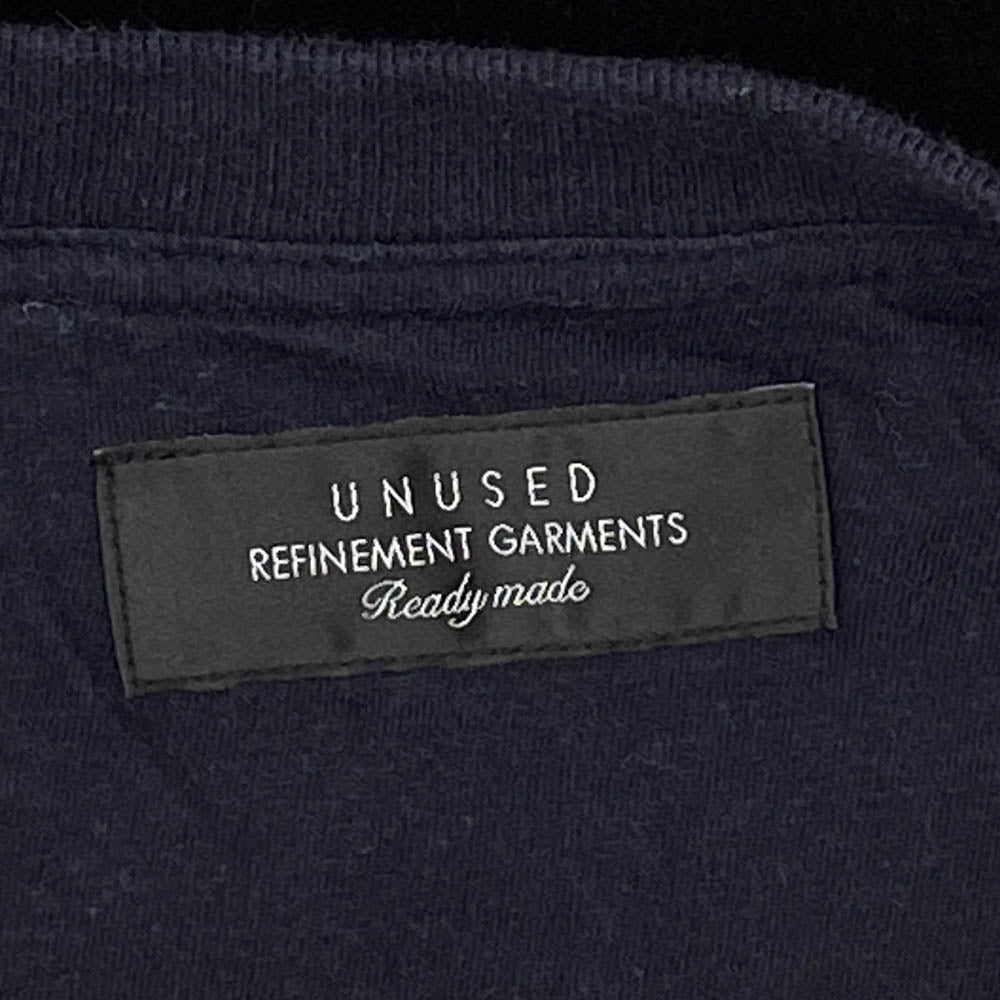 UNUSED アンユーズド US0997 velour crew neck shirts ベロア クルーネック スウェット トレーナー ネイビー系 2【中古】