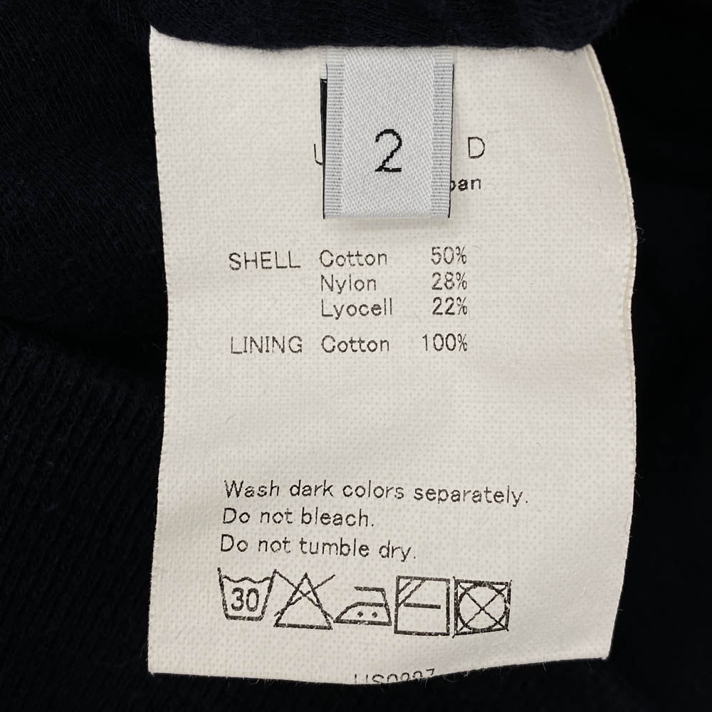 UNUSED アンユーズド US0997 velour crew neck shirts ベロア クルーネック スウェット トレーナー ネイビー系 2【中古】