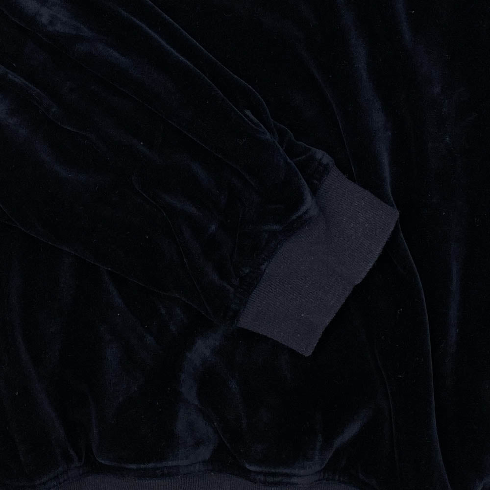 UNUSED アンユーズド US0997 velour crew neck shirts ベロア クルーネック スウェット トレーナー ネイビー系 2【中古】