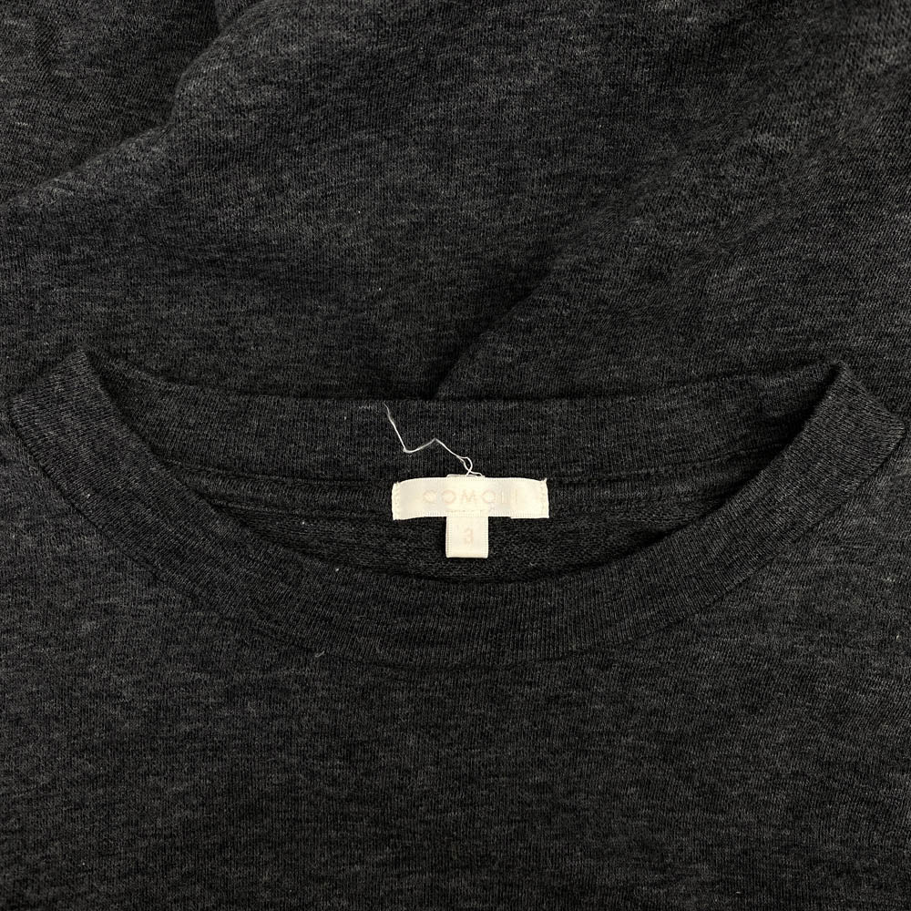 COMOLI コモリ 15SS 15S-05002 裏毛長袖 クルーネック カットソー Tシャツ グレー系 3【中古】