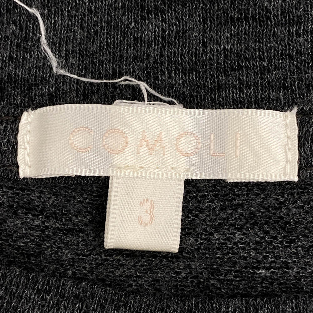COMOLI コモリ 15SS 15S-05002 裏毛長袖 クルーネック カットソー Tシャツ グレー系 3【中古】