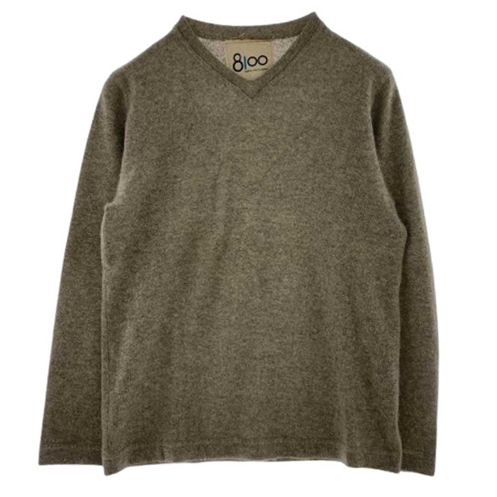 エイトワンハンドレッド カシミヤ Vネック ニット プルオーバー グレー系 M【中古】