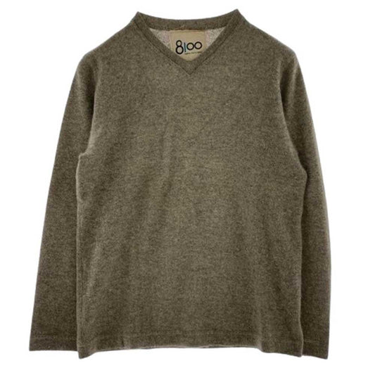 エイトワンハンドレッド カシミヤ Vネック ニット プルオーバー グレー系 M【中古】