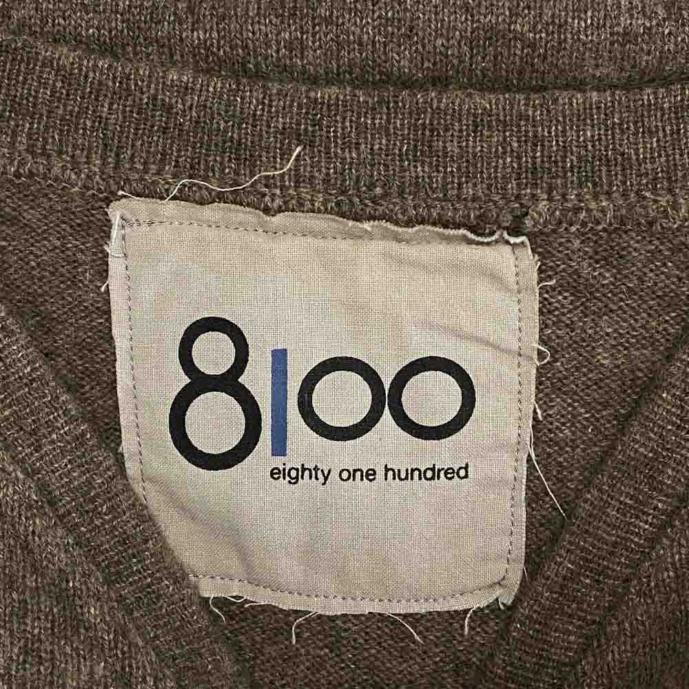 エイトワンハンドレッド カシミヤ Vネック ニット プルオーバー グレー系 M【中古】