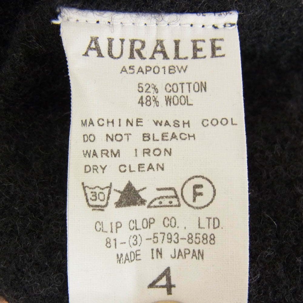 AURALEE オーラリー A5AP01BW BACK WOOL SWEAT バックウール スウェット トレーナー ブラック系 4【中古】