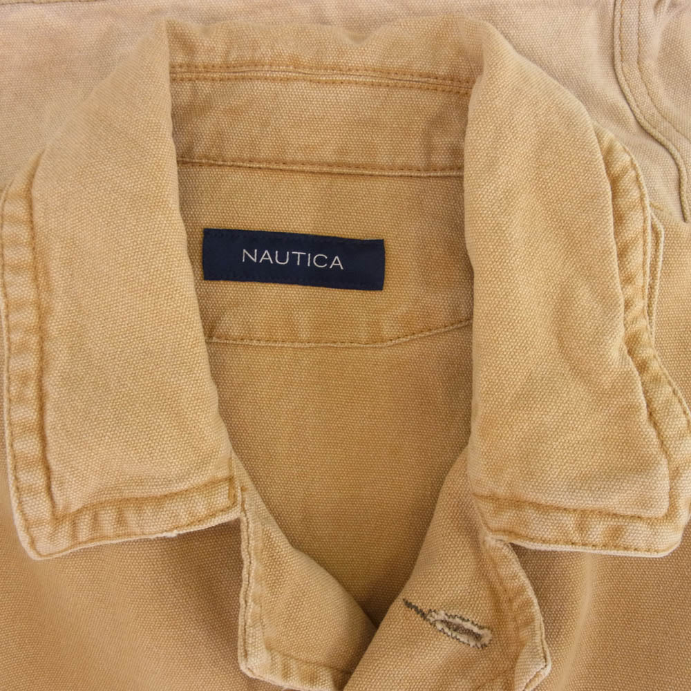 NAUTICA ノーティカ ジップアップ ダック ジャケット ライトブラウン系 L【中古】