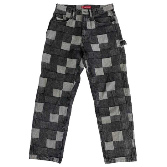 Supreme シュプリーム 21SS Patched Denim Painter Pant パッチワーク デニム ペインター パンツ ブラック系 30【中古】