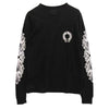 CHROME HEARTS クロムハーツ（原本無） レシート付属 FLRL CRS HORSESHOE L/S バックホースシュー 袖フローラルクロス袖プリント 長袖Tシャツ ブラック系 M【中古】
