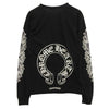 CHROME HEARTS クロムハーツ（原本無） レシート付属 FLRL CRS HORSESHOE L/S バックホースシュー 袖フローラルクロス袖プリント 長袖Tシャツ ブラック系 M【中古】