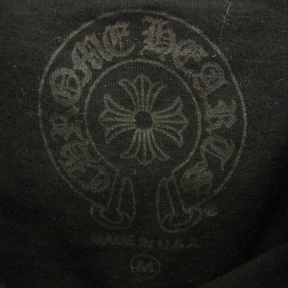 CHROME HEARTS クロムハーツ（原本無） レシート付属 FLRL CRS HORSESHOE L/S バックホースシュー 袖フローラルクロス袖プリント 長袖Tシャツ ブラック系 M【中古】