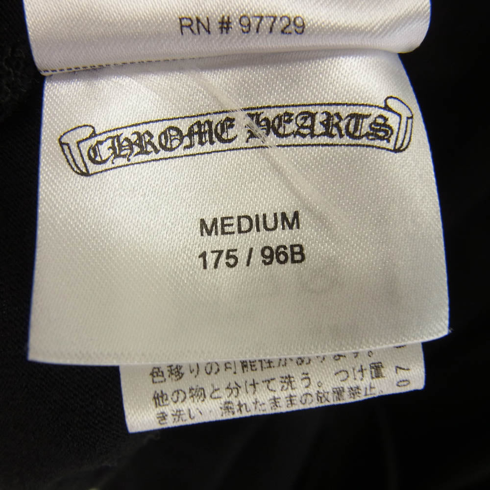 CHROME HEARTS クロムハーツ（原本無） レシート付属 FLRL CRS HORSESHOE L/S バックホースシュー 袖フローラルクロス袖プリント 長袖Tシャツ ブラック系 M【中古】