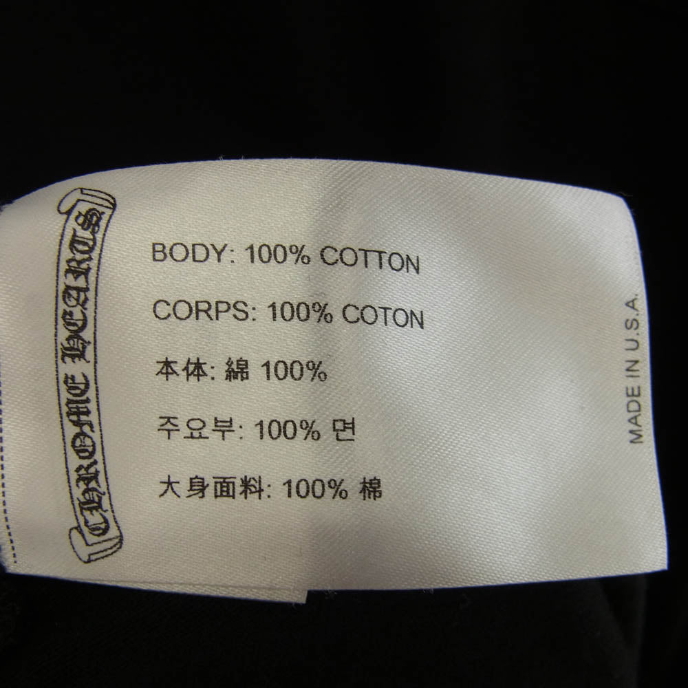 CHROME HEARTS クロムハーツ（原本無） レシート付属 FLRL CRS HORSESHOE L/S バックホースシュー 袖フローラルクロス袖プリント 長袖Tシャツ ブラック系 M【中古】