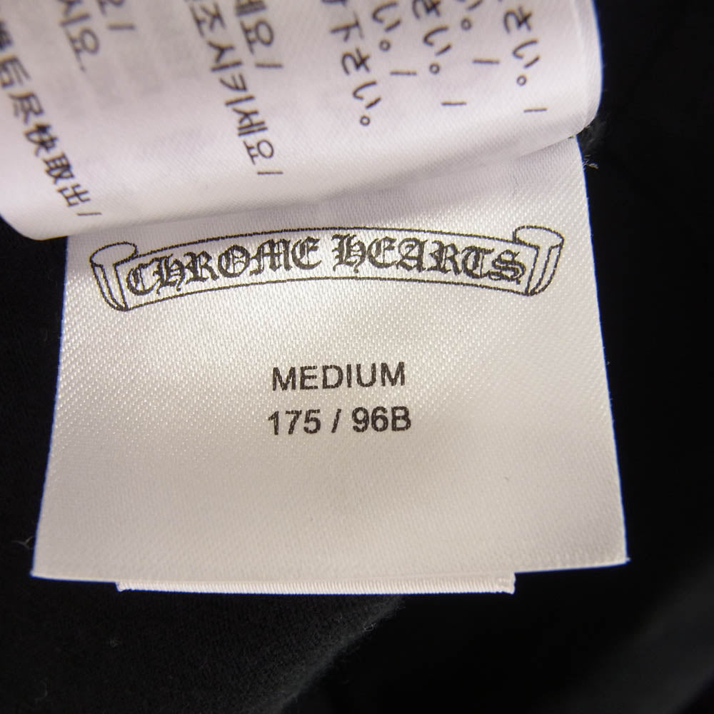 CHROME HEARTS クロムハーツ（原本無） Paris Limited Floral Cross 18 Avenue Long Sleeve Tee  パリ限定 18アヴェニュー フローラルクロス袖プリント ポケット付き 長袖Tシャツ ブラック系 M【中古】