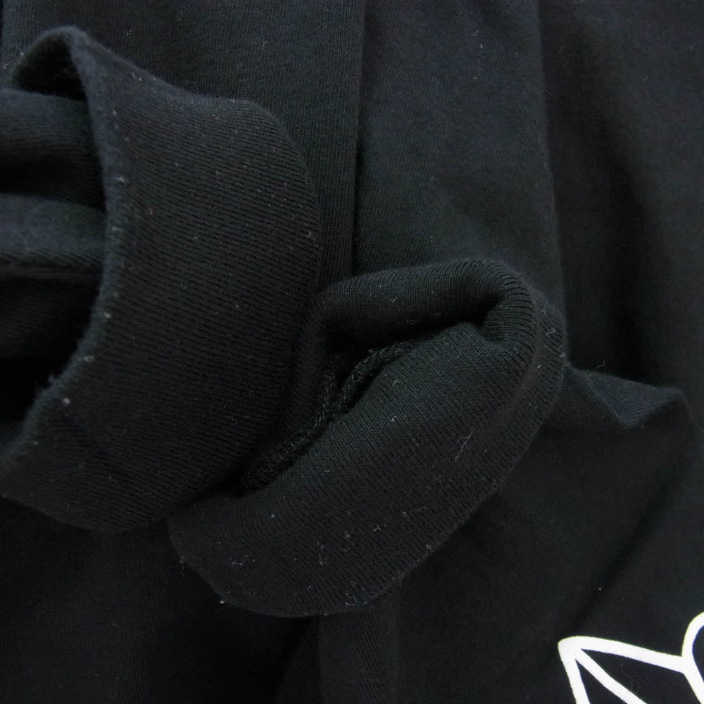 CHROME HEARTS クロムハーツ（原本無） Paris Limited Floral Cross 18 Avenue Long Sleeve Tee  パリ限定 18アヴェニュー フローラルクロス袖プリント ポケット付き 長袖Tシャツ ブラック系 M【中古】