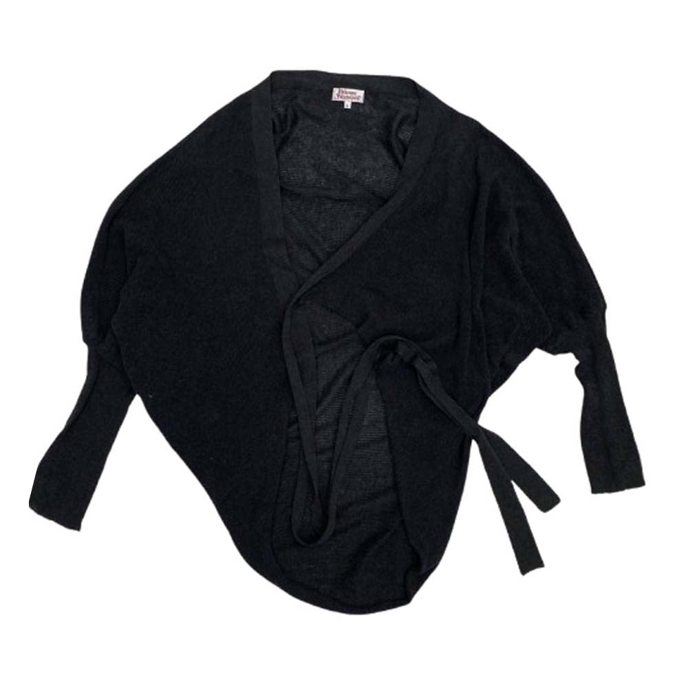 Vivienne Westwood ヴィヴィアンウエストウッド 国内正規品 イタリア製 コットン ボレロ ニット カーディガン ダークグレー系 L【中古】