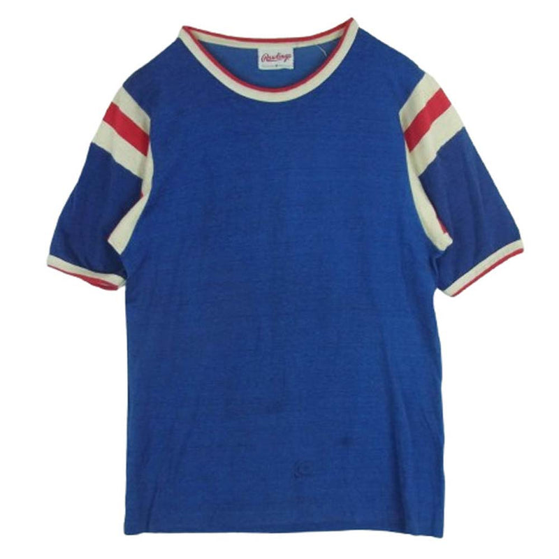 ヴィンテージ Rawlings ローリングス 60s 70s トリム 半袖 Tシャツ ブルー系 M【中古】