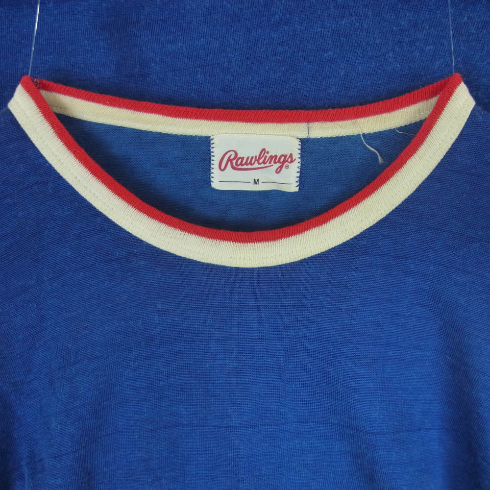 ヴィンテージ Rawlings ローリングス 60s 70s トリム 半袖 Tシャツ ブルー系 M【中古】