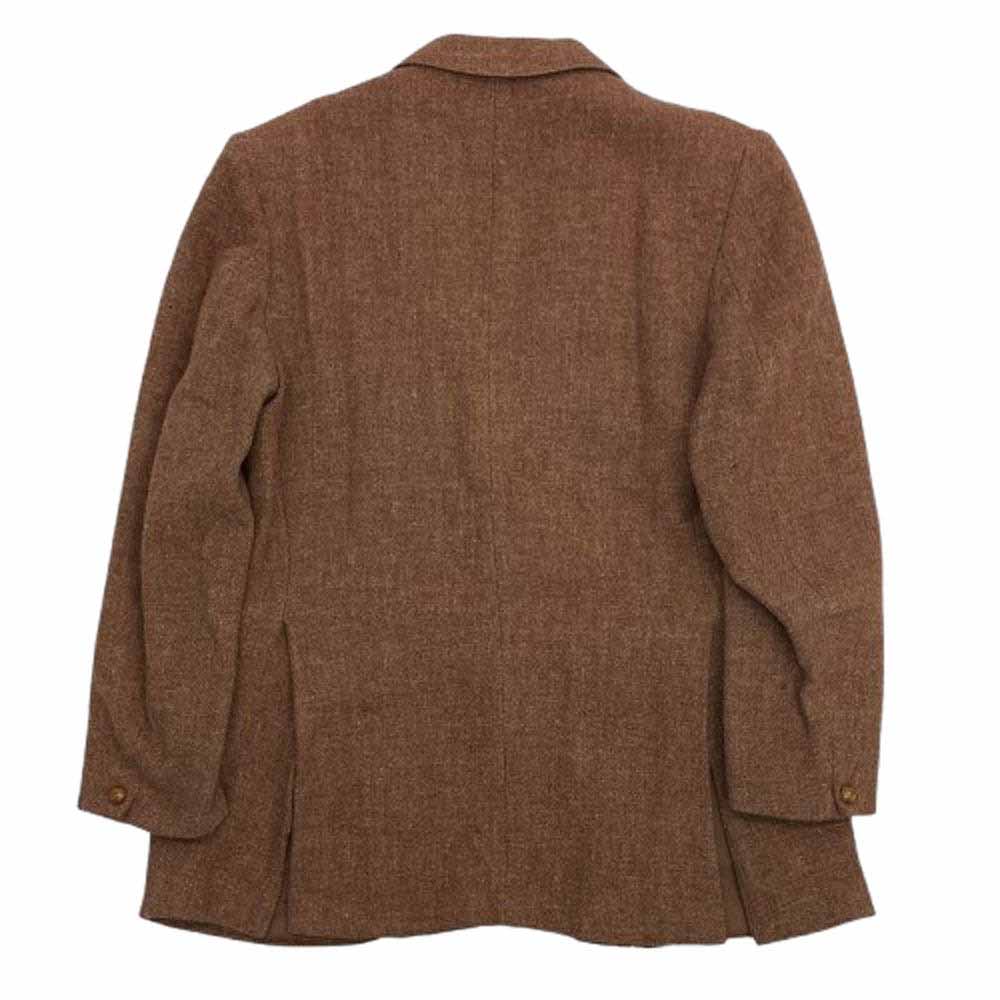 ヴィンテージ 英国製 MURRAY BROTHERS Harris Tweed ハリスツイード くるみボタン テーラード ジャケット オレンジよりのブラウン系 サイズ不明【中古】