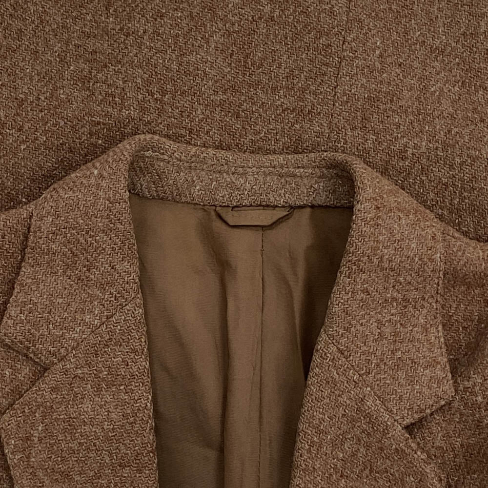 ヴィンテージ 英国製 MURRAY BROTHERS Harris Tweed ハリスツイード くるみボタン テーラード ジャケット オレンジよりのブラウン系 サイズ不明【中古】
