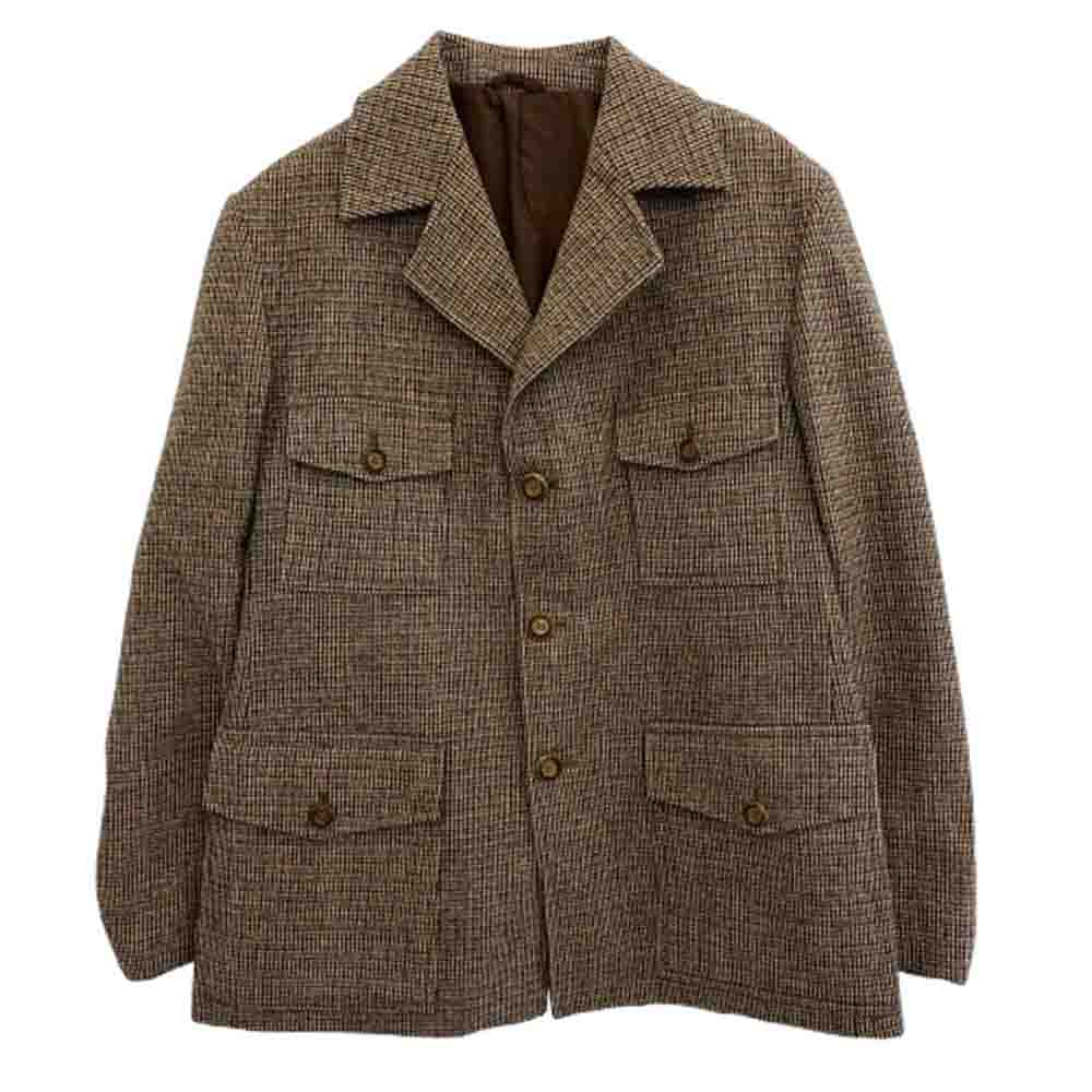 ヴィンテージ 英国製 70s st michael ウール サファリ ジャケット ブラウン系 M【中古】