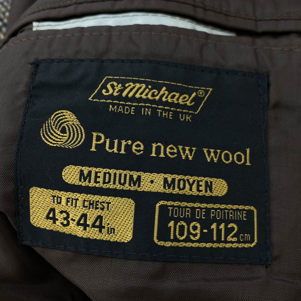 ヴィンテージ 英国製 70s st michael ウール サファリ ジャケット ブラウン系 M【中古】