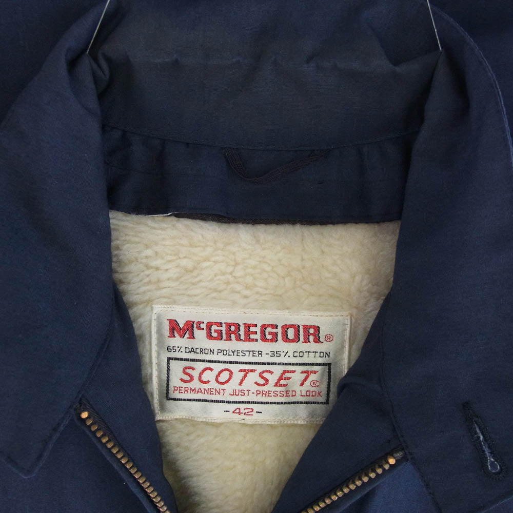 ヴィンテージ 60s 70s McGREGOR マクレガー SCOTSETタグ TALONジップ ワーク ブルゾン ジャケット ネイビー系 42【中古】