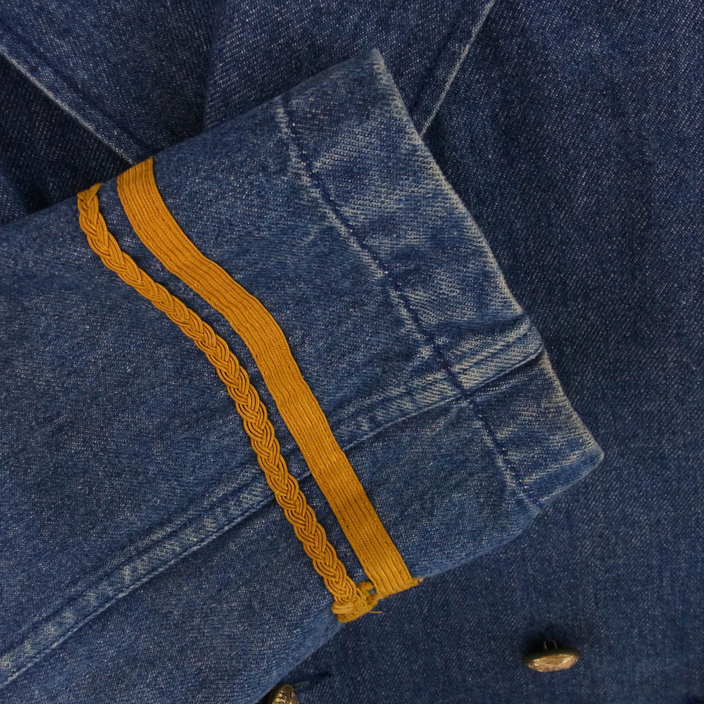 RALPH LAUREN ラルフローレン 90s 金ボタン ダブル デニム ジャケット インディゴブルー系 M【中古】