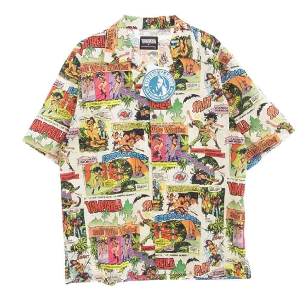 HYSTERIC GLAMOUR ヒステリックグラマー 02251AH17 VAMPIRELLA THE DREADCOBRA バンピレラ  総柄 半袖 シャツ マルチカラー系 L【新古品】【未使用】【中古】