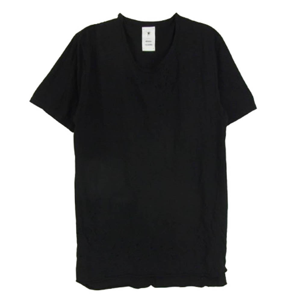 MIHARA YASUHIRO ミハラヤスヒロ 81643844 ダメージ加工 コットン 半袖 Tシャツ ブラック系 48【中古】