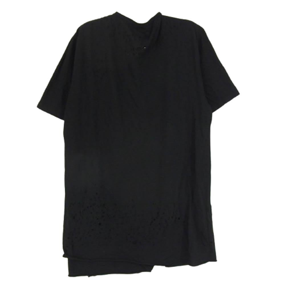 MIHARA YASUHIRO ミハラヤスヒロ 81643844 ダメージ加工 コットン 半袖 Tシャツ ブラック系 48【中古】