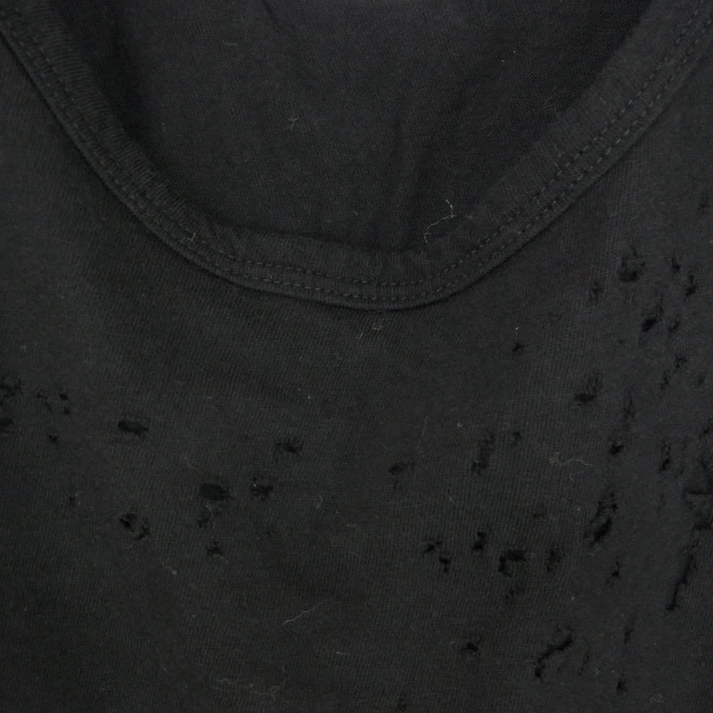 MIHARA YASUHIRO ミハラヤスヒロ 81643844 ダメージ加工 コットン 半袖 Tシャツ ブラック系 48【中古】