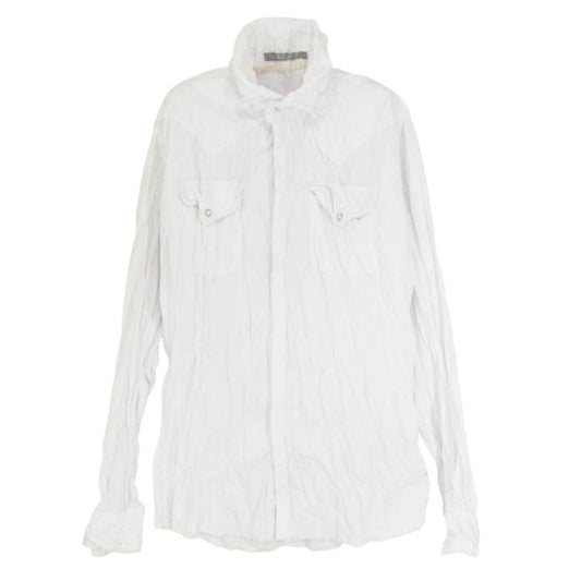 フランシストモークス MS1458/59 ハイビスカルスワロ シワ加工 ワイヤー 長袖 シャツ ホワイト系 3【中古】