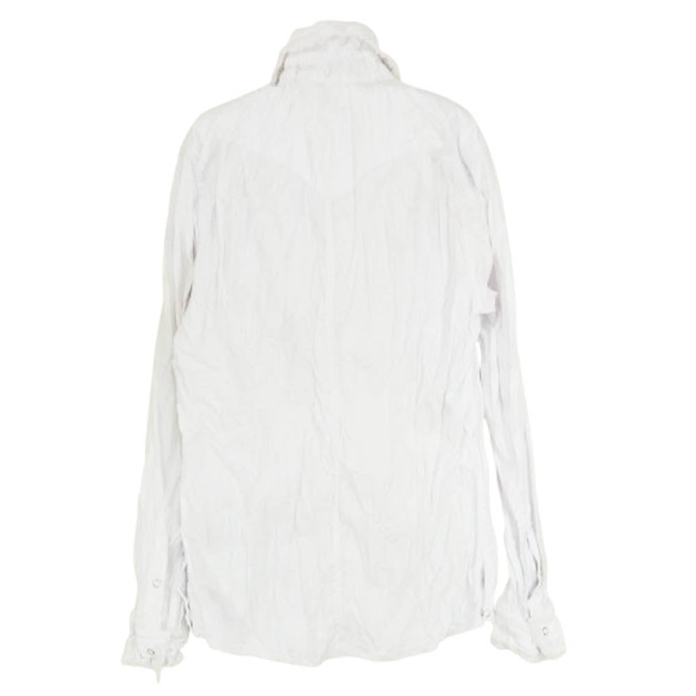 フランシストモークス MS1458/59 ハイビスカルスワロ シワ加工 ワイヤー 長袖 シャツ ホワイト系 3【中古】