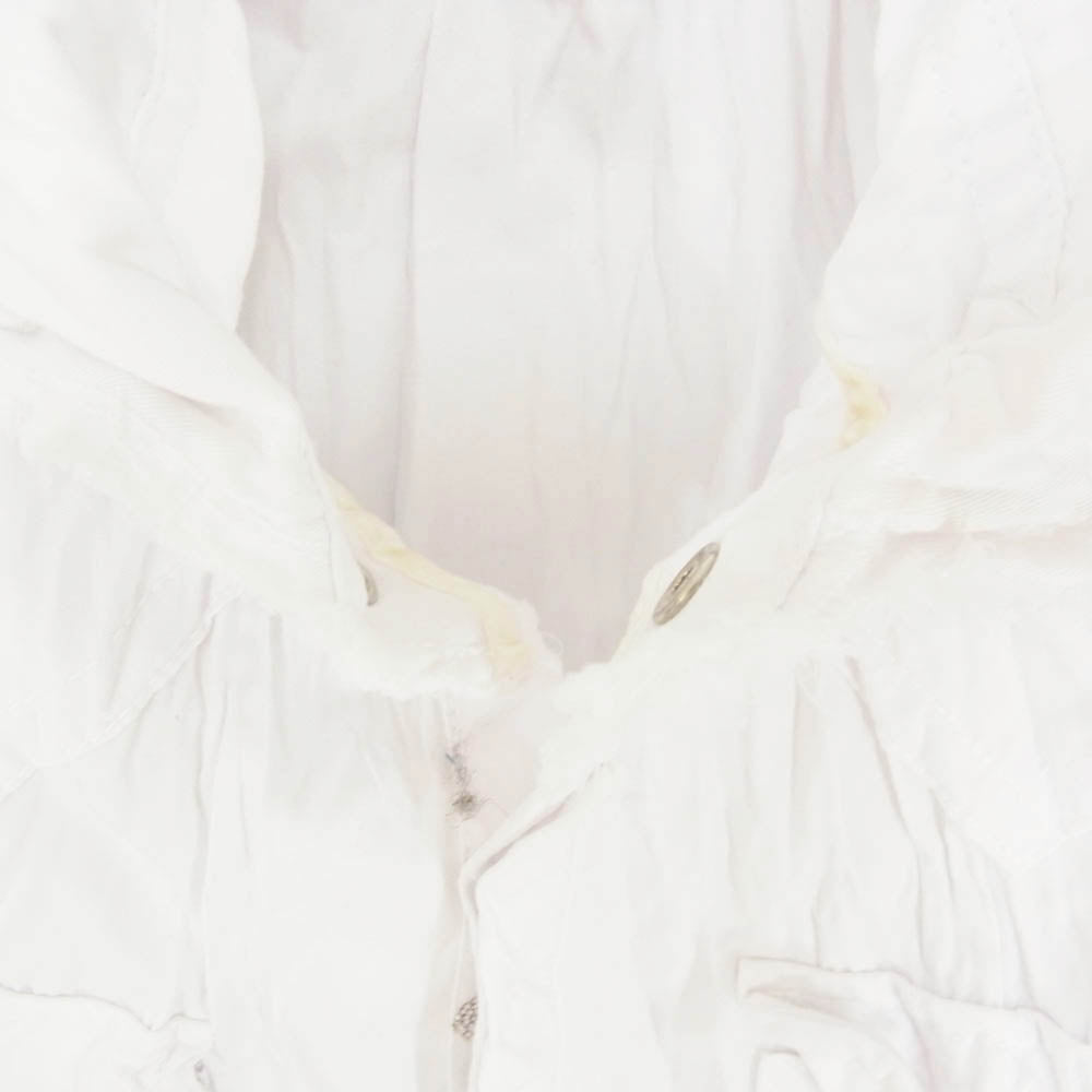 フランシストモークス MS1458/59 ハイビスカルスワロ シワ加工 ワイヤー 長袖 シャツ ホワイト系 3【中古】