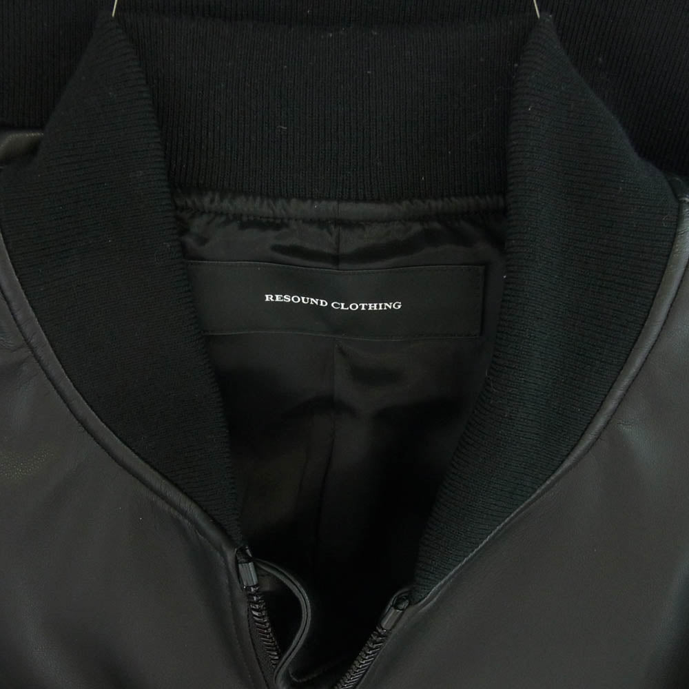 リサウンドクロージング RC33-JK-003 DAVID JACKET MA-1 エコレザー フライト ジャケット ブルゾン ブラック系 1【中古】
