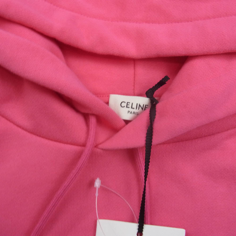 CELINE セリーヌ 21SS 2Y499052H LOOSE HOODIE WHIT HOOD LOGO ルーズフィット フーディー ロゴ プルオーバー パーカー ピンク系 XS【極上美品】【中古】