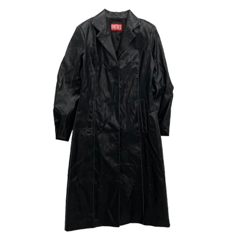 DIESEL ディーゼル G-FILAR レザー トレンチ コート ブラック系 44【中古】
