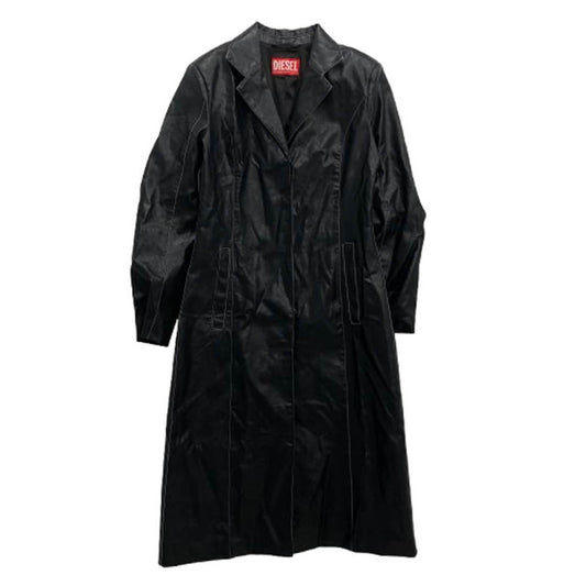 DIESEL ディーゼル G-FILAR レザー トレンチ コート ブラック系 44【中古】