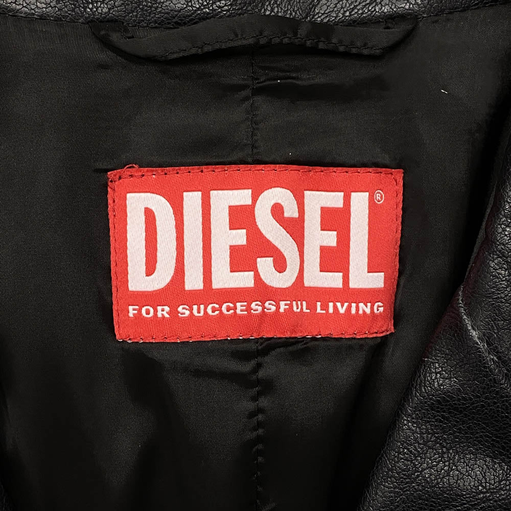 DIESEL ディーゼル G-FILAR レザー トレンチ コート ブラック系 44【中古】
