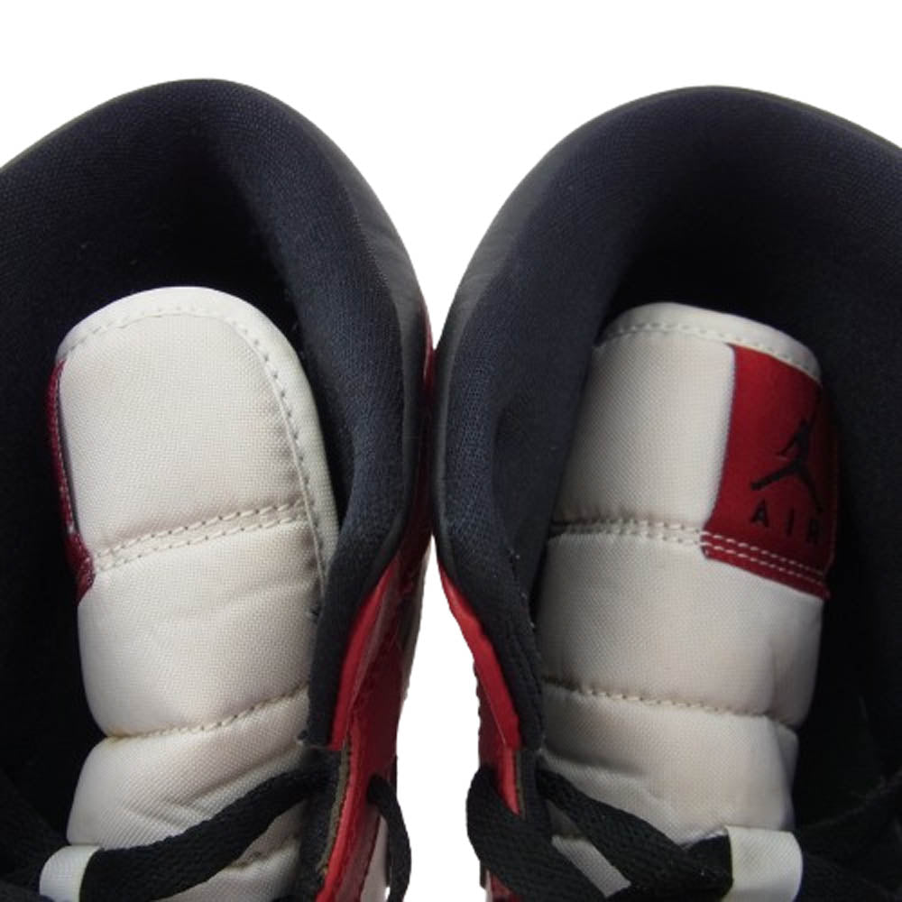 NIKE ナイキ 554724-069 AIR JORDAN 1 MID CHICAGO BLACK TOE エアジョーダン1 ミッド "シカゴ ブラック トゥ スニーカー レッド系 27.5cm【中古】
