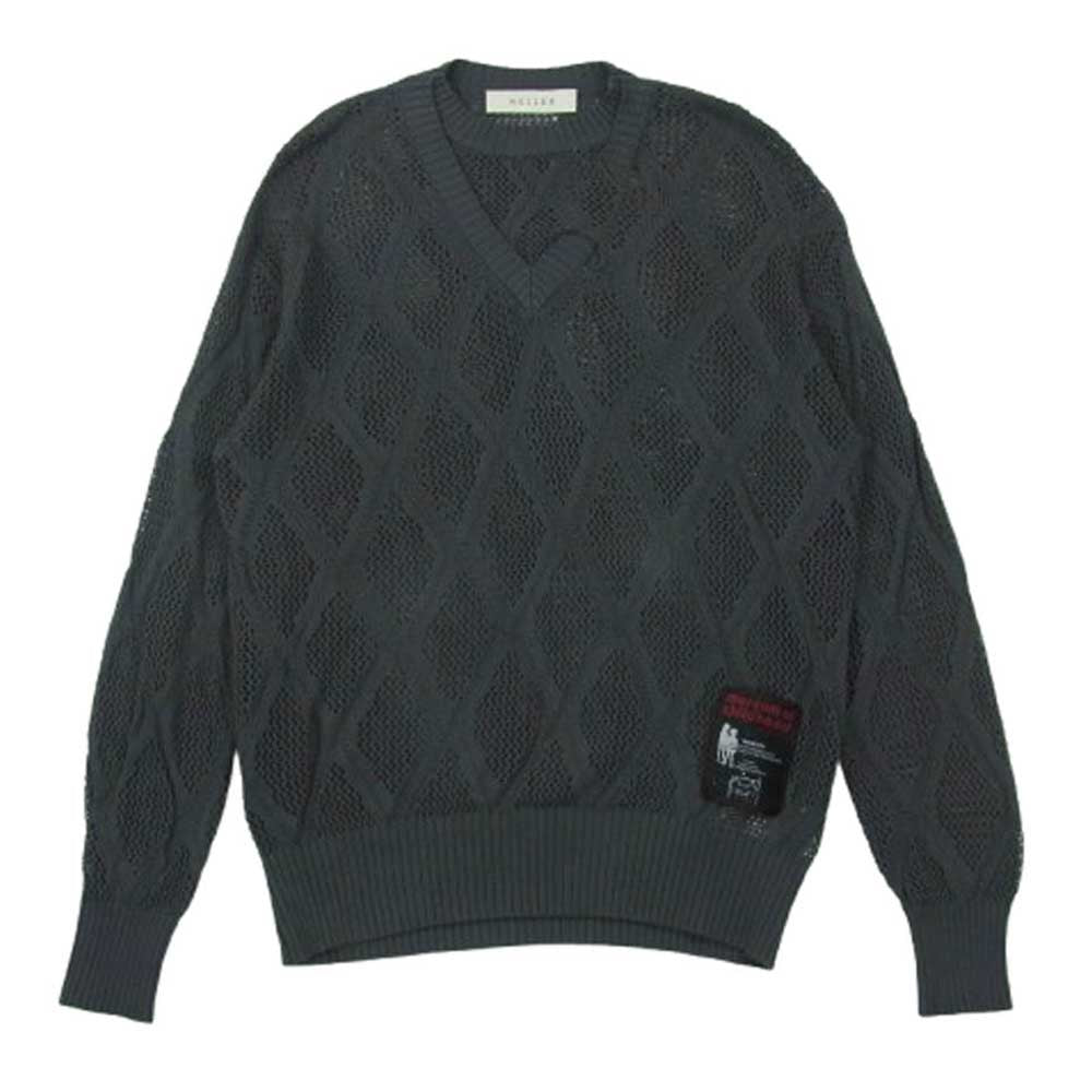 ヌルス NUSS25KNI001 Deconstructed Logenze Knitted Sweater 編み込み ニット セーター コットン グレー系 1【中古】