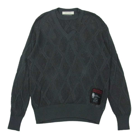 ヌルス NUSS25KNI001 Deconstructed Logenze Knitted Sweater 編み込み ニット セーター コットン グレー系 1【中古】