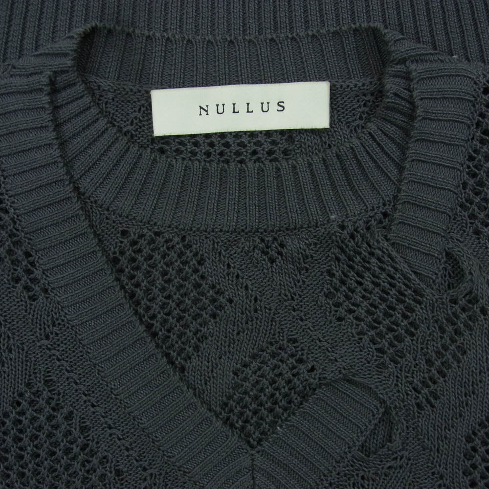 ヌルス NUSS25KNI001 Deconstructed Logenze Knitted Sweater 編み込み ニット セーター コットン グレー系 1【中古】