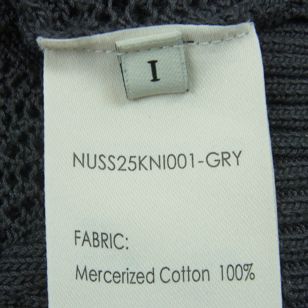 ヌルス NUSS25KNI001 Deconstructed Logenze Knitted Sweater 編み込み ニット セーター コットン グレー系 1【中古】