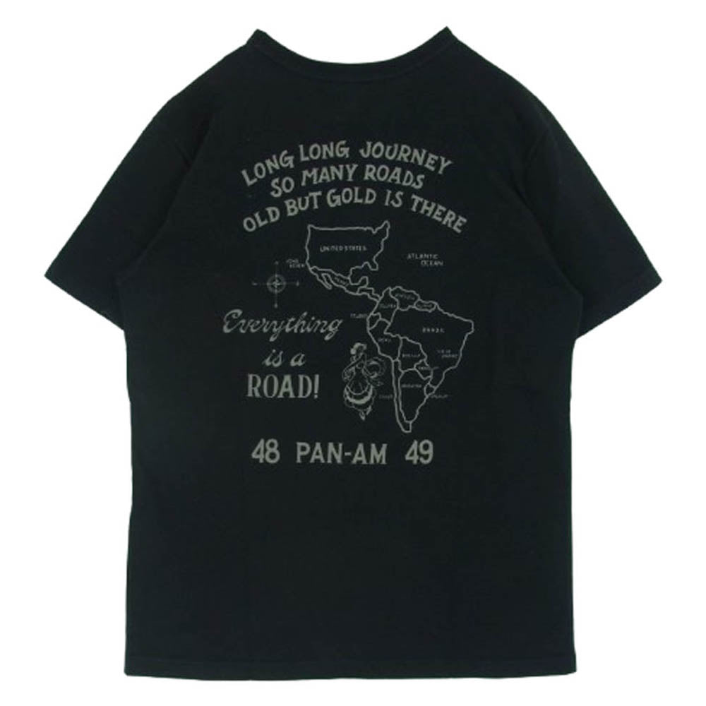 WESTRIDE ウエストライド バックプリント 半袖 Tシャツ コットン 日本製 ブラック系 38【中古】