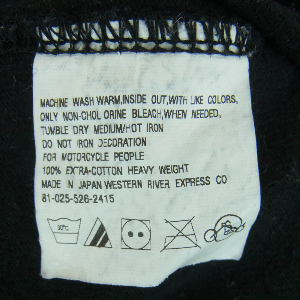 WESTRIDE ウエストライド バックプリント 半袖 Tシャツ コットン 日本製 ブラック系 38【中古】