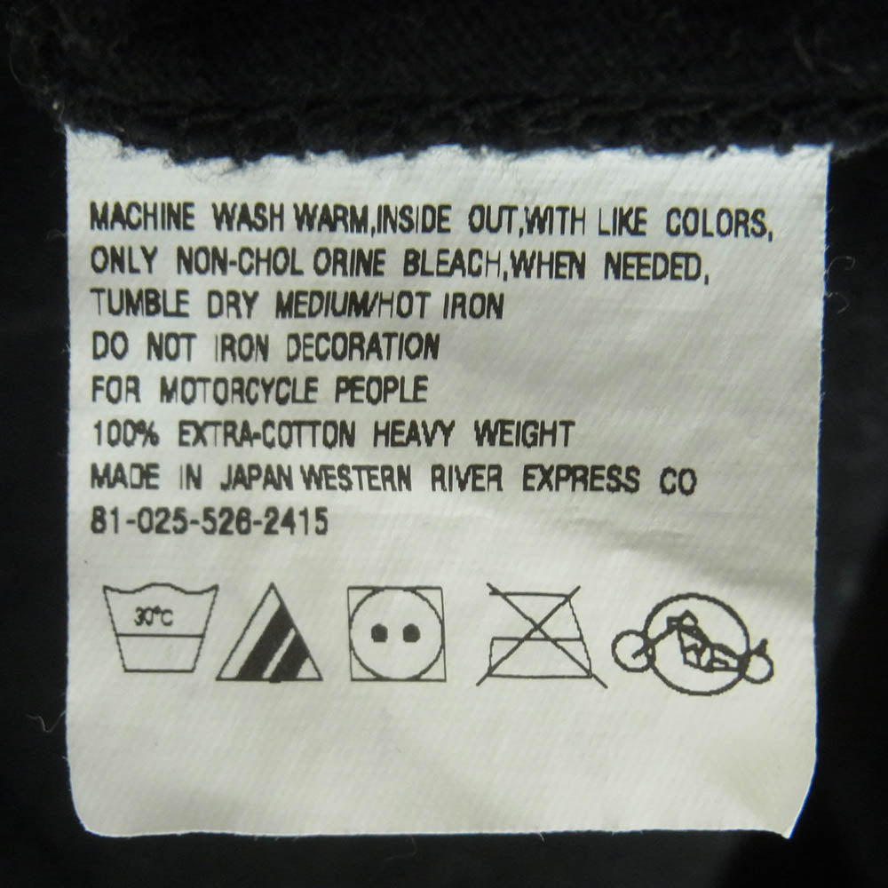WESTRIDE ウエストライド バックプリント 半袖 Tシャツ コットン 日本製 ブラック系 40【中古】