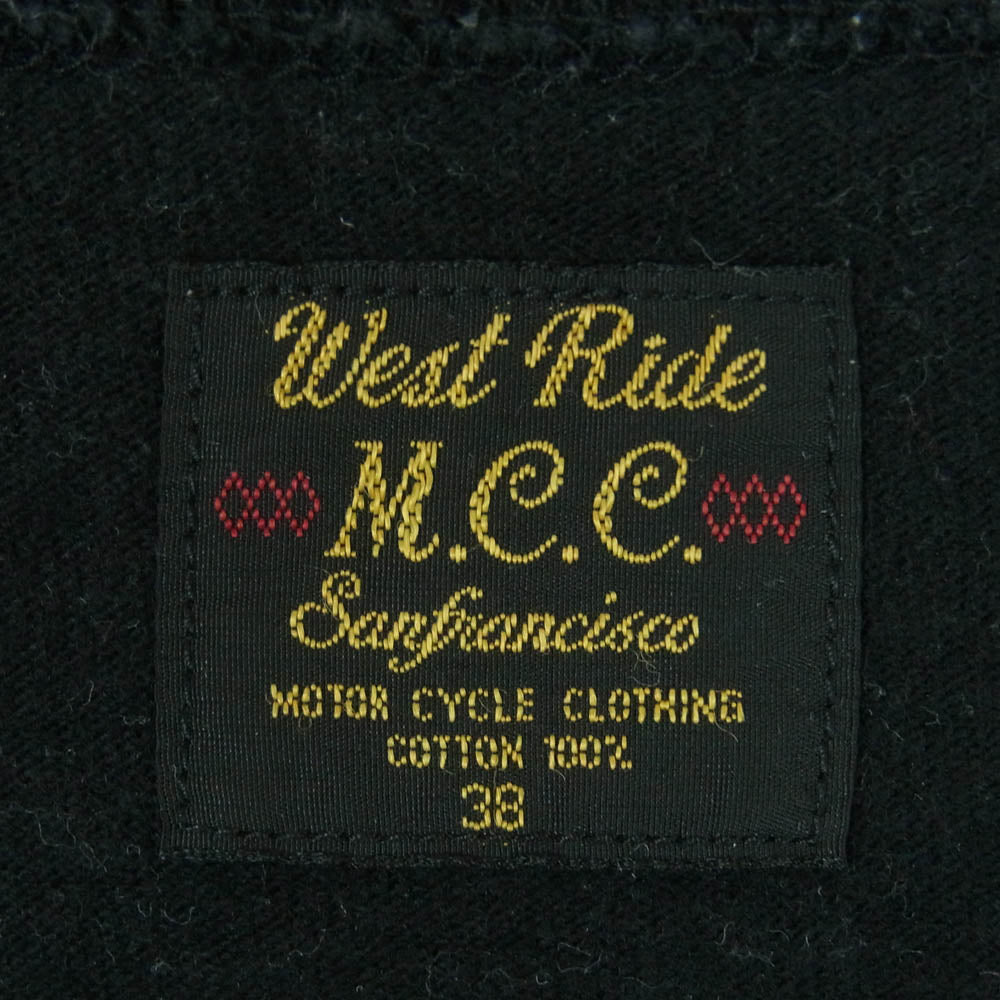 WESTRIDE ウエストライド プリント 半袖 Tシャツ コットン 日本製 ブラック系 38【中古】