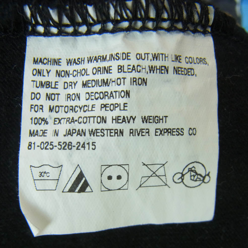 WESTRIDE ウエストライド プリント 半袖 Tシャツ コットン 日本製 ブラック系 38【中古】