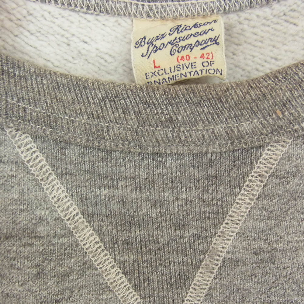 Buzz Rickson's バズリクソンズ フライングタイガー プリント 前V クルー スウェット グレー系 L【中古】